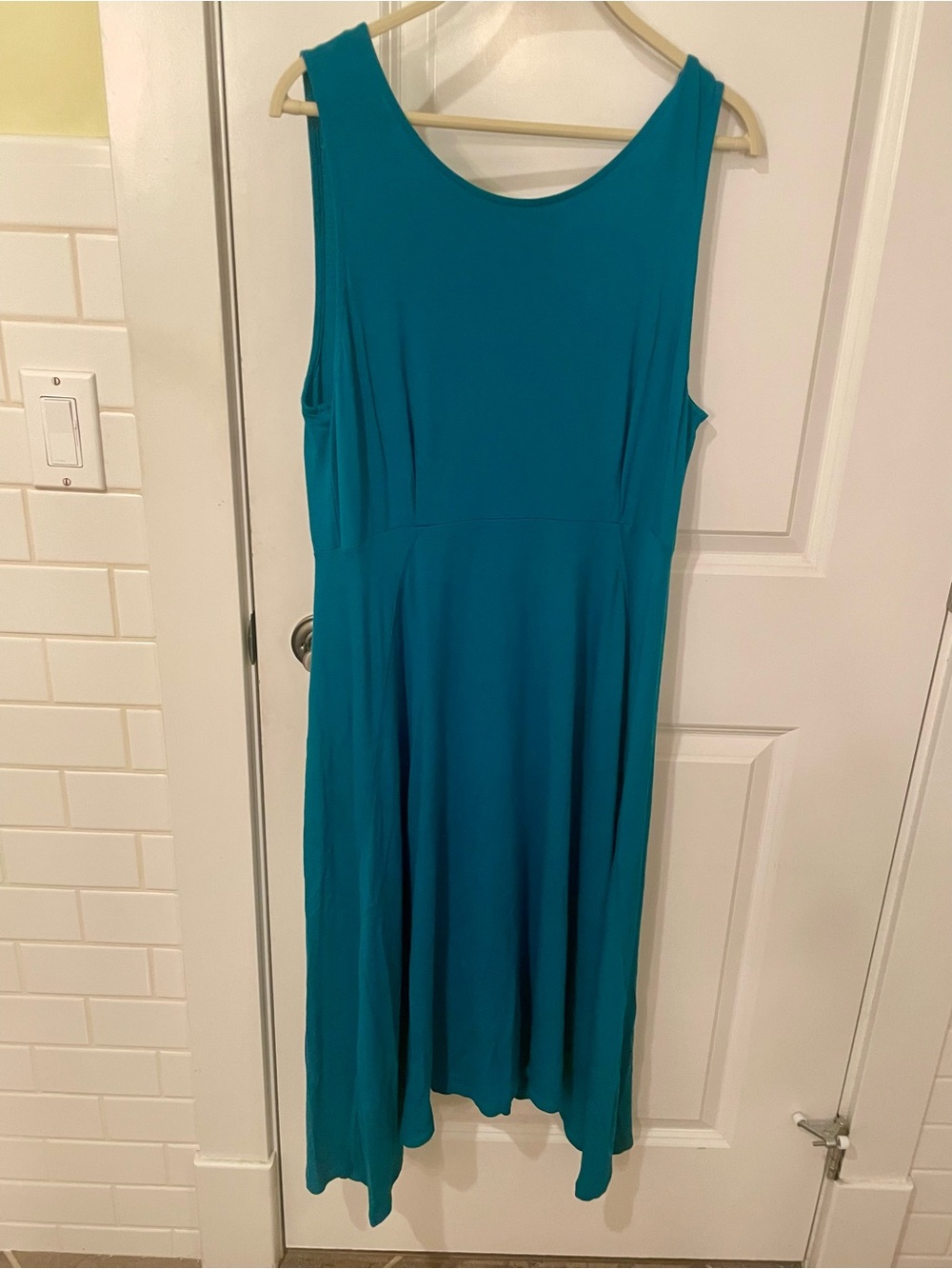 Eileen Fisher teal sleeveless dress